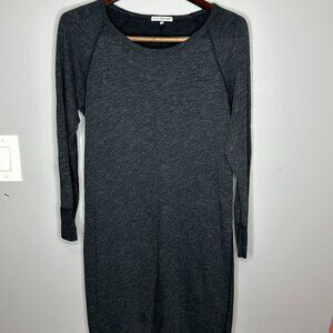 James Perse Raglan Sweatshirt Dress Dark Gray Supima Cotton Womens Sz 3